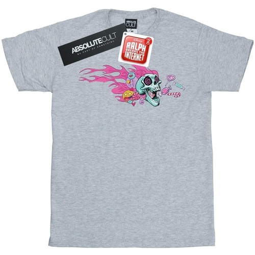 textil Hombre Camisetas manga larga Disney Wreck It Ralph Candy Skull Gris