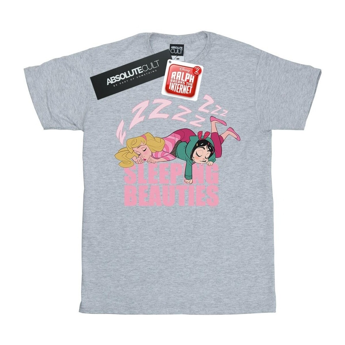 textil Hombre Camisetas manga larga Disney Wreck It Ralph Aurora And Vanellope Gris