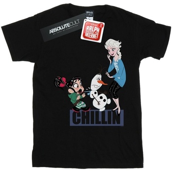 textil Hombre Camisetas manga larga Disney Wreck It Ralph Elsa And Vanellope Negro
