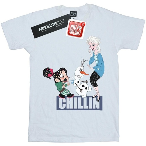 textil Hombre Camisetas manga larga Disney Wreck It Ralph Elsa And Vanellope Blanco