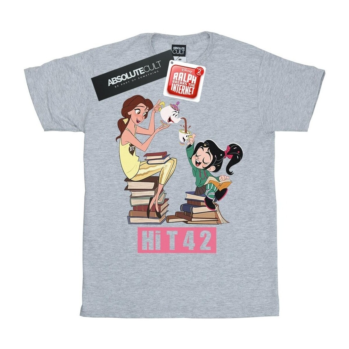 textil Hombre Camisetas manga larga Disney Wreck It Ralph Belle And Vanellope Gris