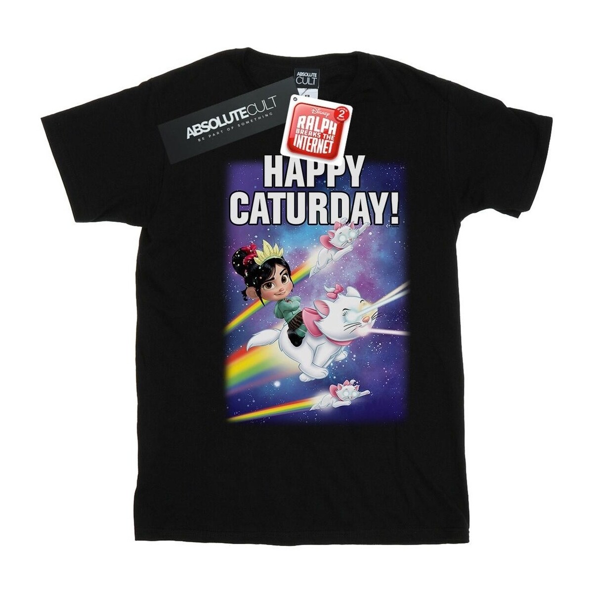 textil Hombre Camisetas manga larga Disney Wreck It Ralph Happy Caturday Negro