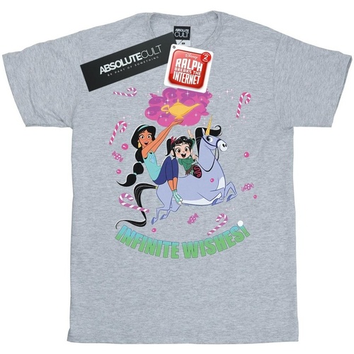 textil Hombre Camisetas manga larga Disney Wreck It Ralph Jasmine And Vanellope Gris
