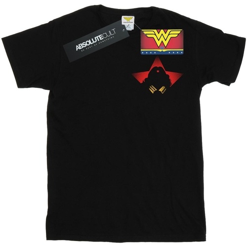 textil Hombre Camisetas manga larga Dc Comics Wonder Woman Star Chest Negro