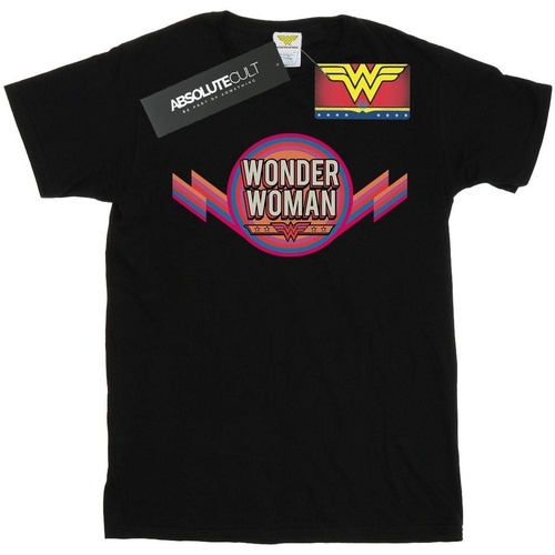 textil Hombre Camisetas manga larga Dc Comics Wonder Woman Rainbow Logo Negro