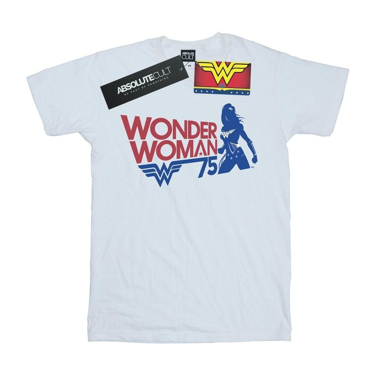 textil Hombre Camisetas manga larga Dc Comics Wonder Woman Seventy Five Blanco