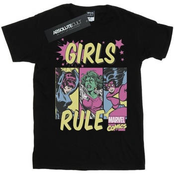 textil Niño Tops y Camisetas Marvel Girls Rule Negro