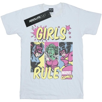 textil Niño Camisetas manga corta Marvel Girls Rule Blanco