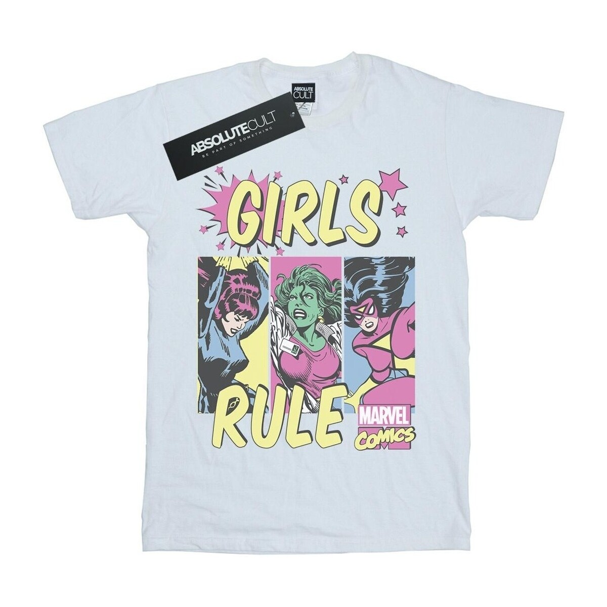 textil Niño Camisetas manga corta Marvel Girls Rule Blanco