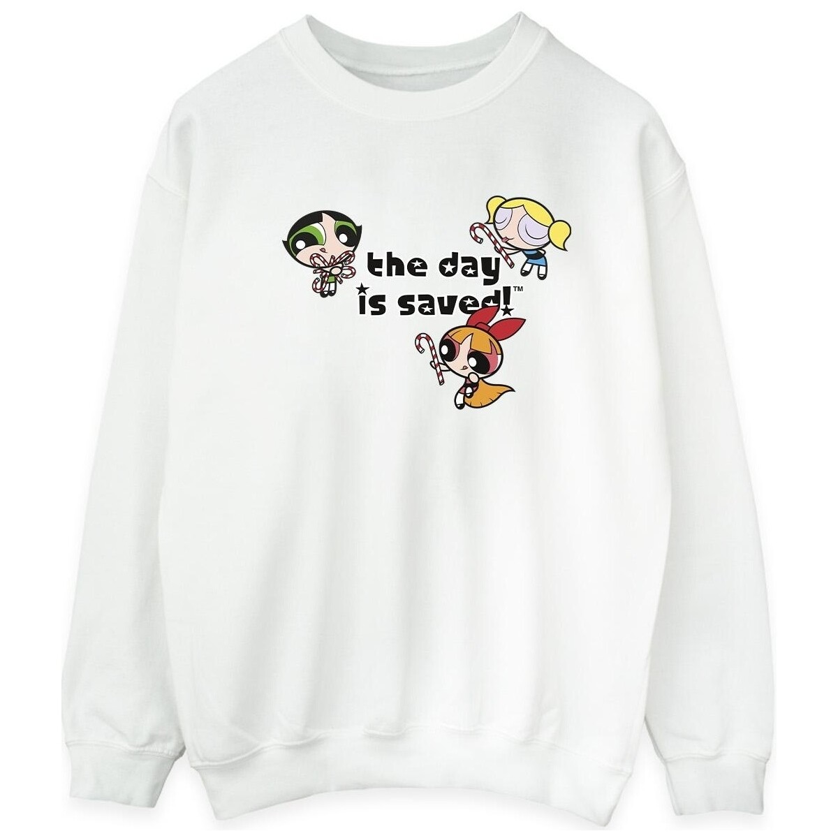 textil Hombre Sudaderas The Powerpuff Girls Girls The Day Is Saved Blanco