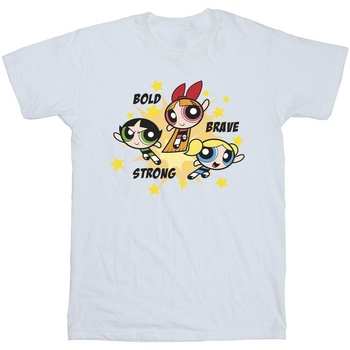 textil Niño Camisetas manga corta The Powerpuff Girls Girls Bold Brave Strong Blanco