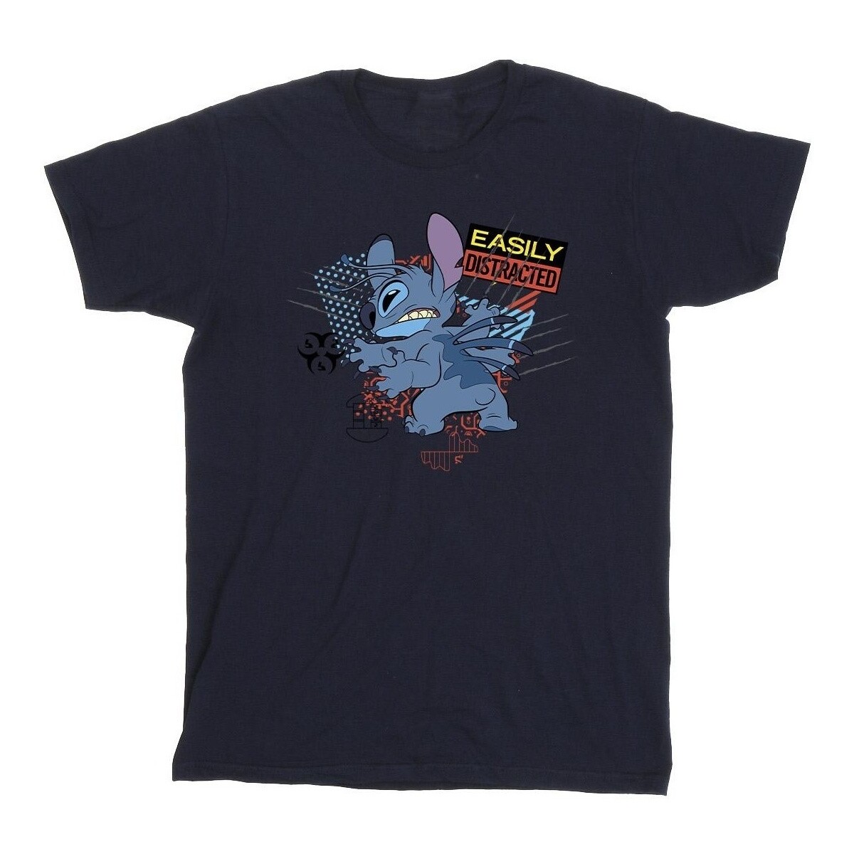 textil Hombre Camisetas manga larga Disney Lilo And Stitch Easily Distracted Azul