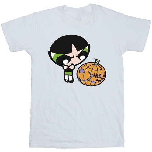 textil Hombre Camisetas manga larga The Powerpuff Girls Girls Buttercup Pumpkin Blanco