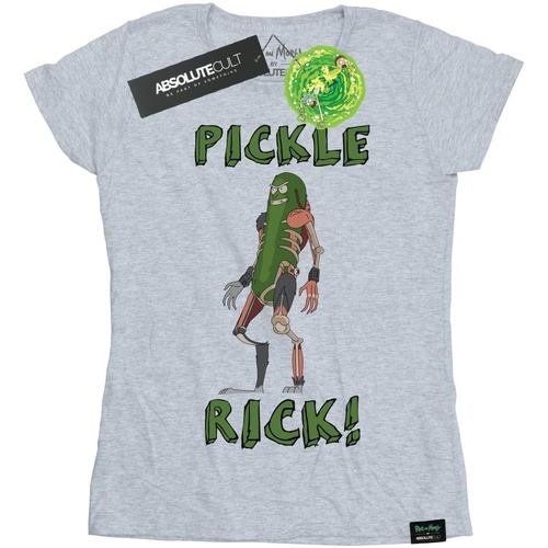 textil Mujer Camisetas manga larga Rick And Morty Pickle Rick Gris