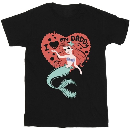 textil Hombre Camisetas manga larga Disney The Little Mermaid Love Daddy Negro