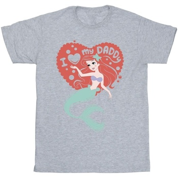 textil Hombre Camisetas manga larga Disney The Little Mermaid Love Daddy Gris