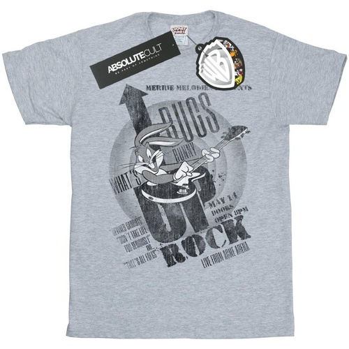 textil Hombre Camisetas manga larga Dessins Animés Bugs Bunny What's Up Rock Gris