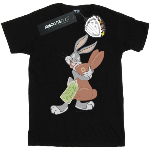 textil Hombre Camisetas manga larga Dessins Animés Bugs Bunny Yummy Easter Negro
