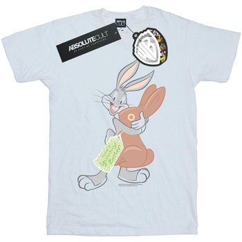 textil Hombre Camisetas manga larga Dessins Animés Bugs Bunny Yummy Easter Blanco