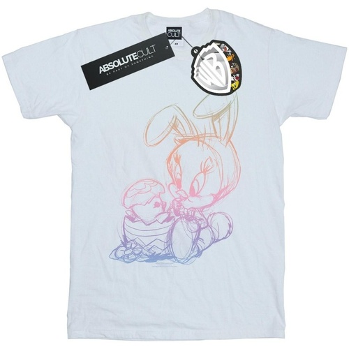 textil Hombre Camisetas manga larga Dessins Animés Tweety Pie Easter Egg Sketch Blanco