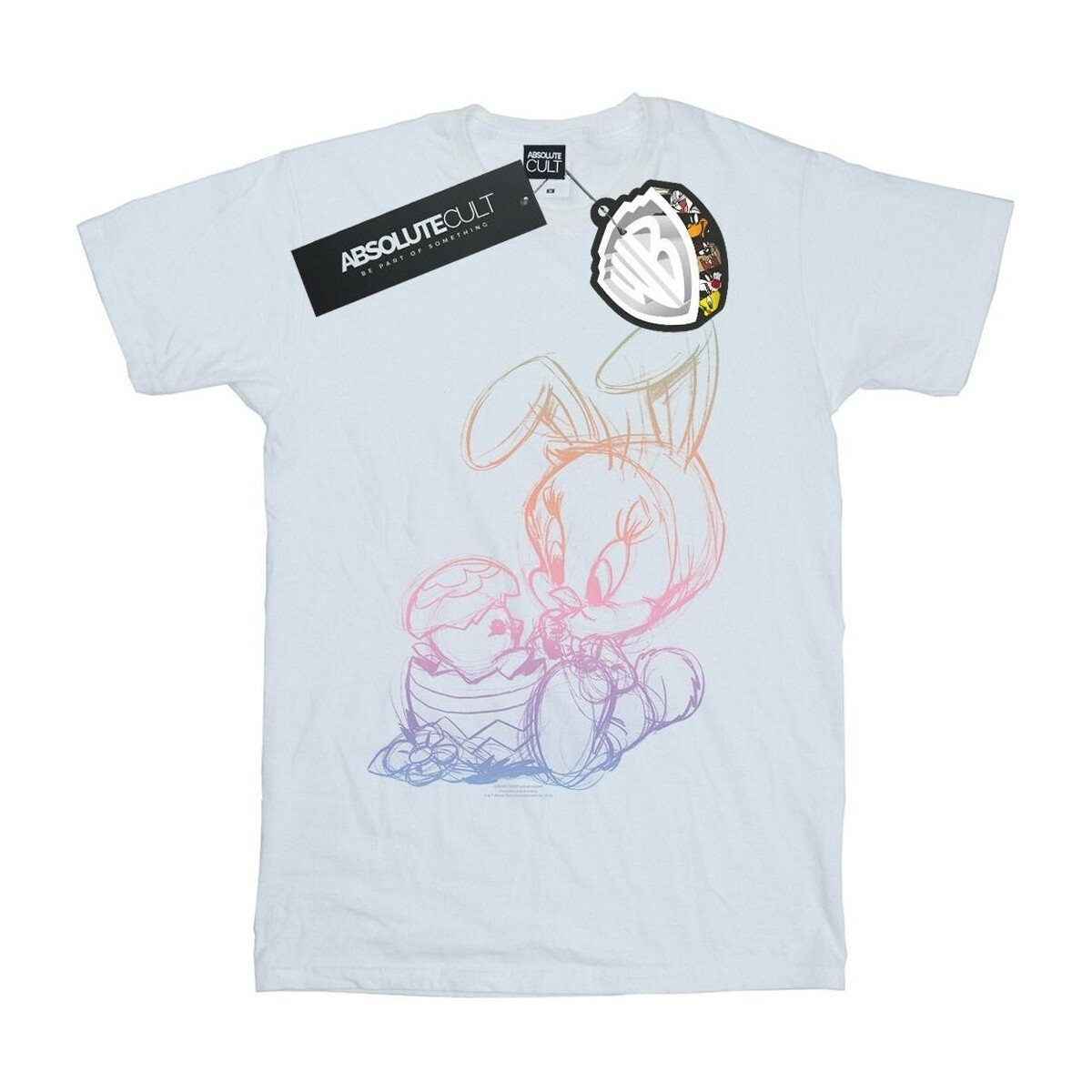 textil Hombre Camisetas manga larga Dessins Animés Tweety Pie Easter Egg Sketch Blanco