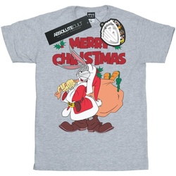 textil Hombre Camisetas manga larga Dessins Animés Santa Bugs Bunny Gris
