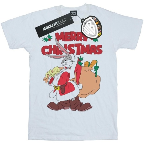 textil Hombre Camisetas manga larga Dessins Animés Santa Bugs Bunny Blanco