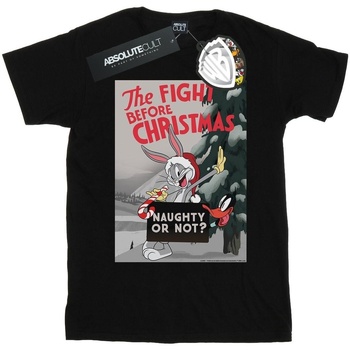 textil Hombre Camisetas manga larga Dessins Animés The Fight Before Christmas Negro