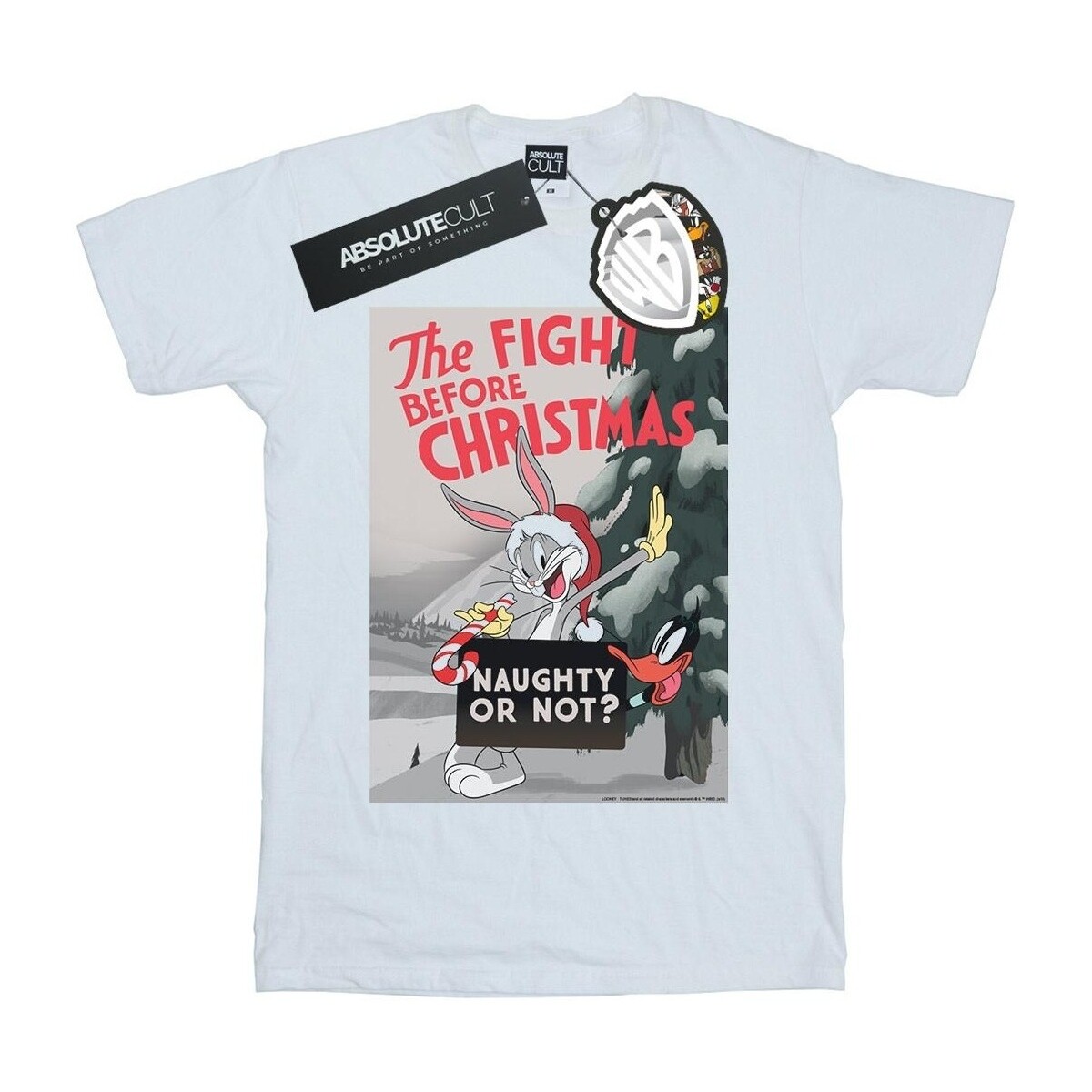 textil Hombre Camisetas manga larga Dessins Animés The Fight Before Christmas Blanco