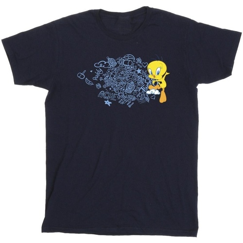 textil Niño Camisetas manga corta Dessins Animés ACME Doodles Tweety Azul