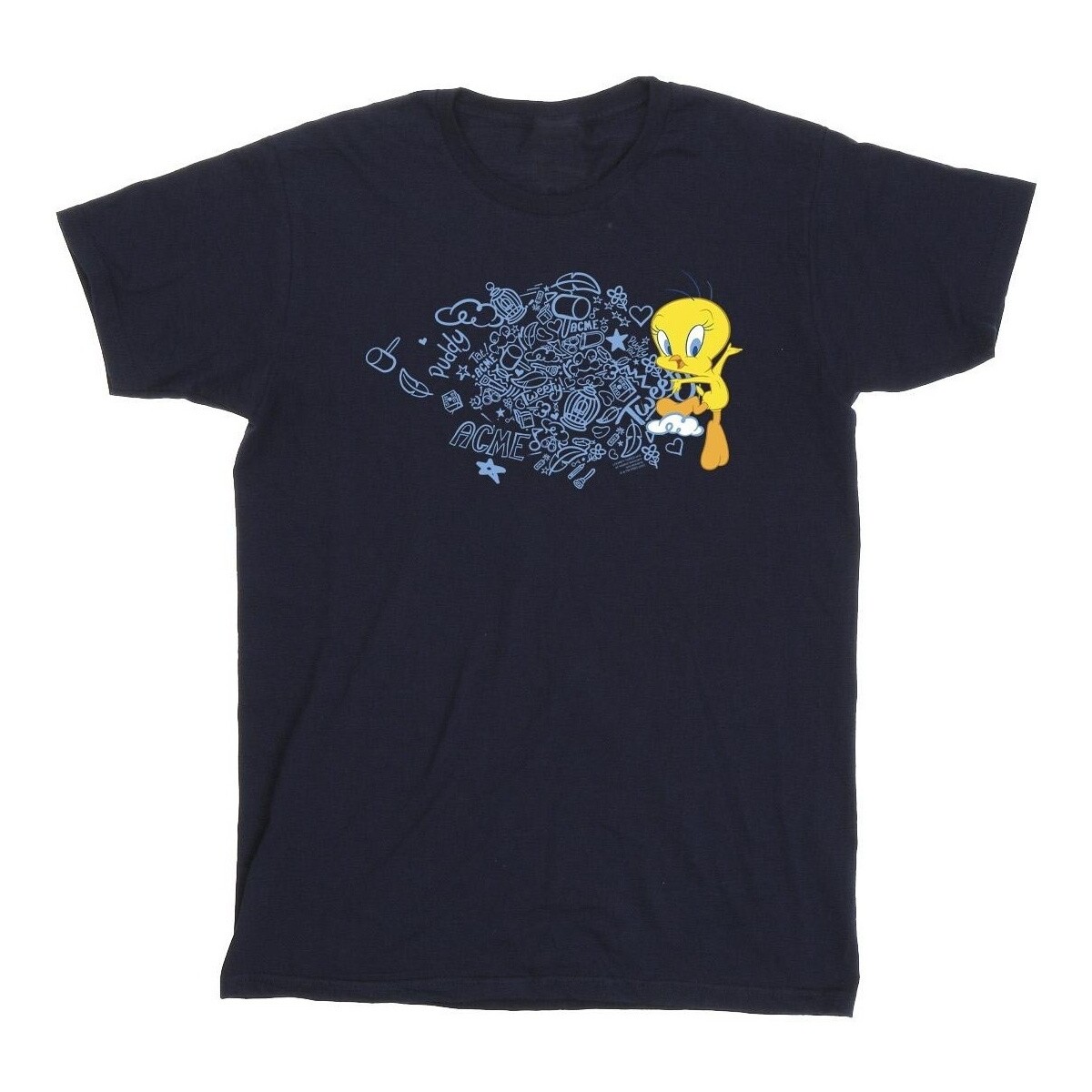 textil Niño Camisetas manga corta Dessins Animés ACME Doodles Tweety Azul