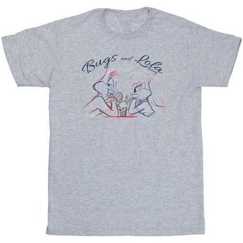 textil Hombre Camisetas manga larga Dessins Animés Bugs And Lola Sketch Gris