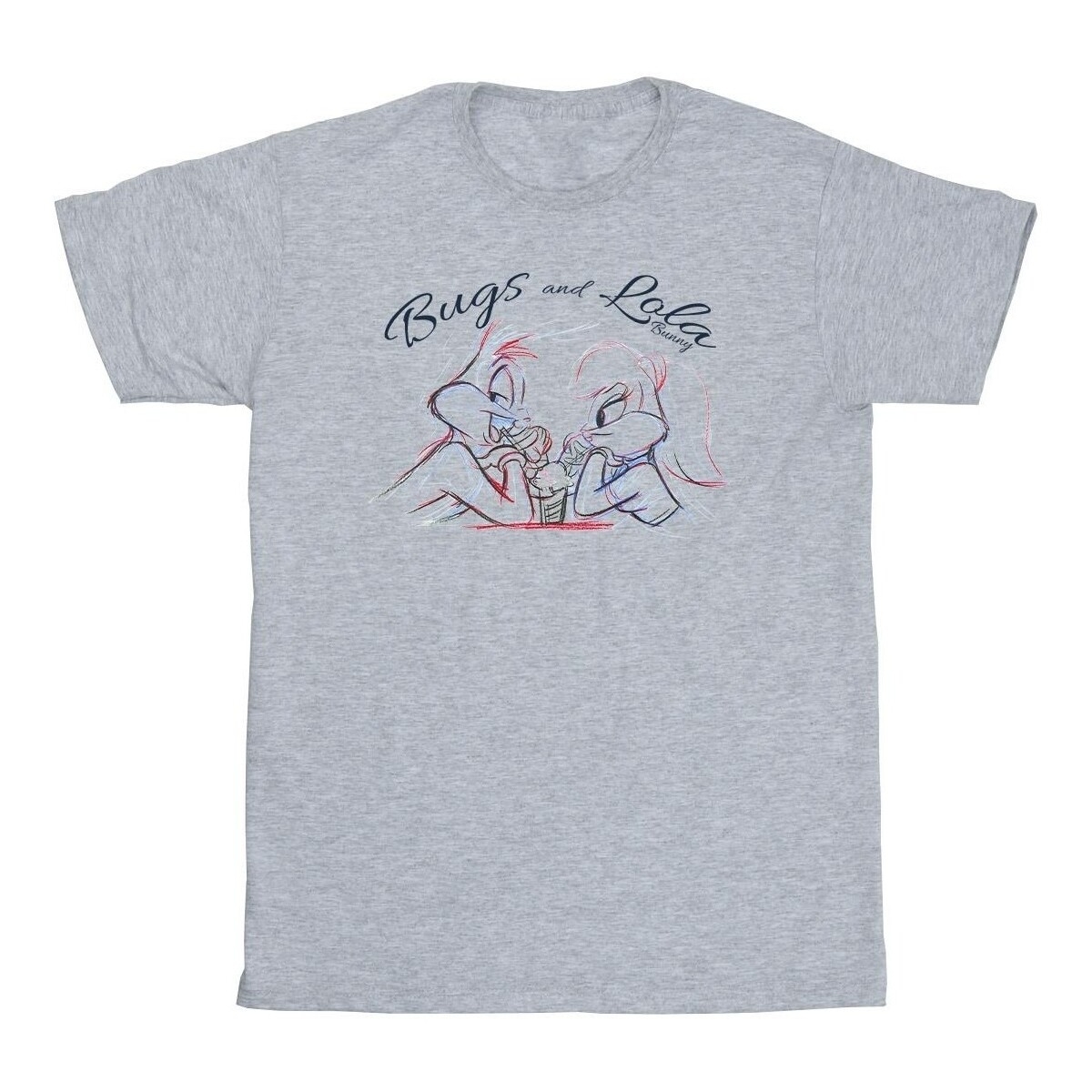 textil Hombre Camisetas manga larga Dessins Animés Bugs And Lola Sketch Gris