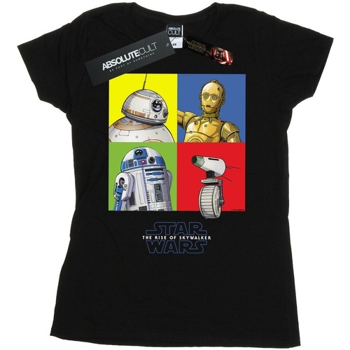 textil Mujer Camisetas manga larga Star Wars: The Rise Of Skywalker Droid Squares Negro