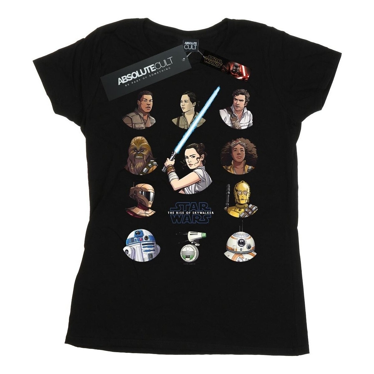 textil Mujer Camisetas manga larga Star Wars: The Rise Of Skywalker Resistance Character Line Up Negro