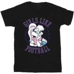 textil Niña Camisetas manga larga Dessins Animés Lola Bunny Girls Like Football Negro