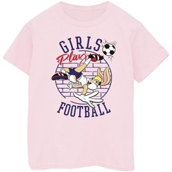 textil Niña Camisetas manga larga Dessins Animés Lola Bunny Girls Play Football Rojo