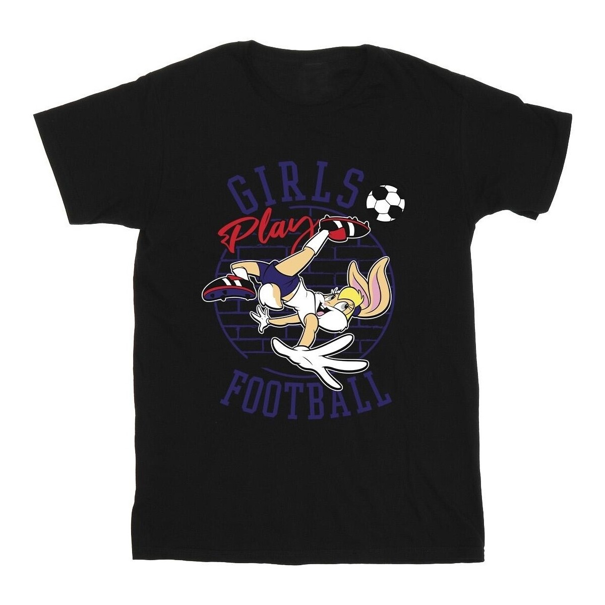 textil Niña Camisetas manga larga Dessins Animés Lola Bunny Girls Play Football Negro