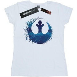 textil Mujer Camisetas manga larga Star Wars: The Rise Of Skywalker Resistance Symbol Wave Blanco