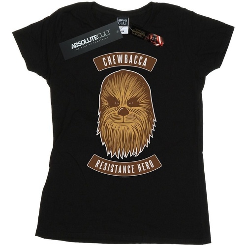 textil Mujer Camisetas manga larga Star Wars: The Rise Of Skywalker Star Wars The Rise Of Skywalker Chewbacca Resistance Hero Negro