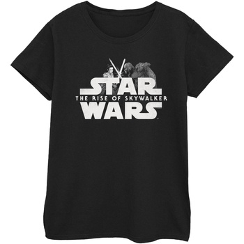 textil Mujer Camisetas manga larga Star Wars: The Rise Of Skywalker Rey And Kylo Battle Negro