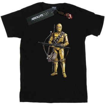 textil Niña Camisetas manga larga Star Wars: The Rise Of Skywalker C-3PO Chewbacca Bow Caster Negro