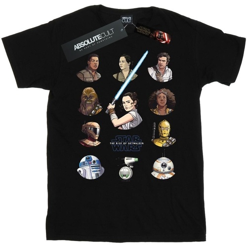textil Niña Camisetas manga larga Star Wars: The Rise Of Skywalker Resistance Character Line Up Negro