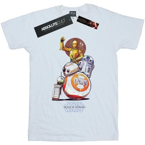 textil Niño Camisetas manga corta Star Wars: The Rise Of Skywalker Star Wars The Rise Of Skywalker Droids Illustration Blanco