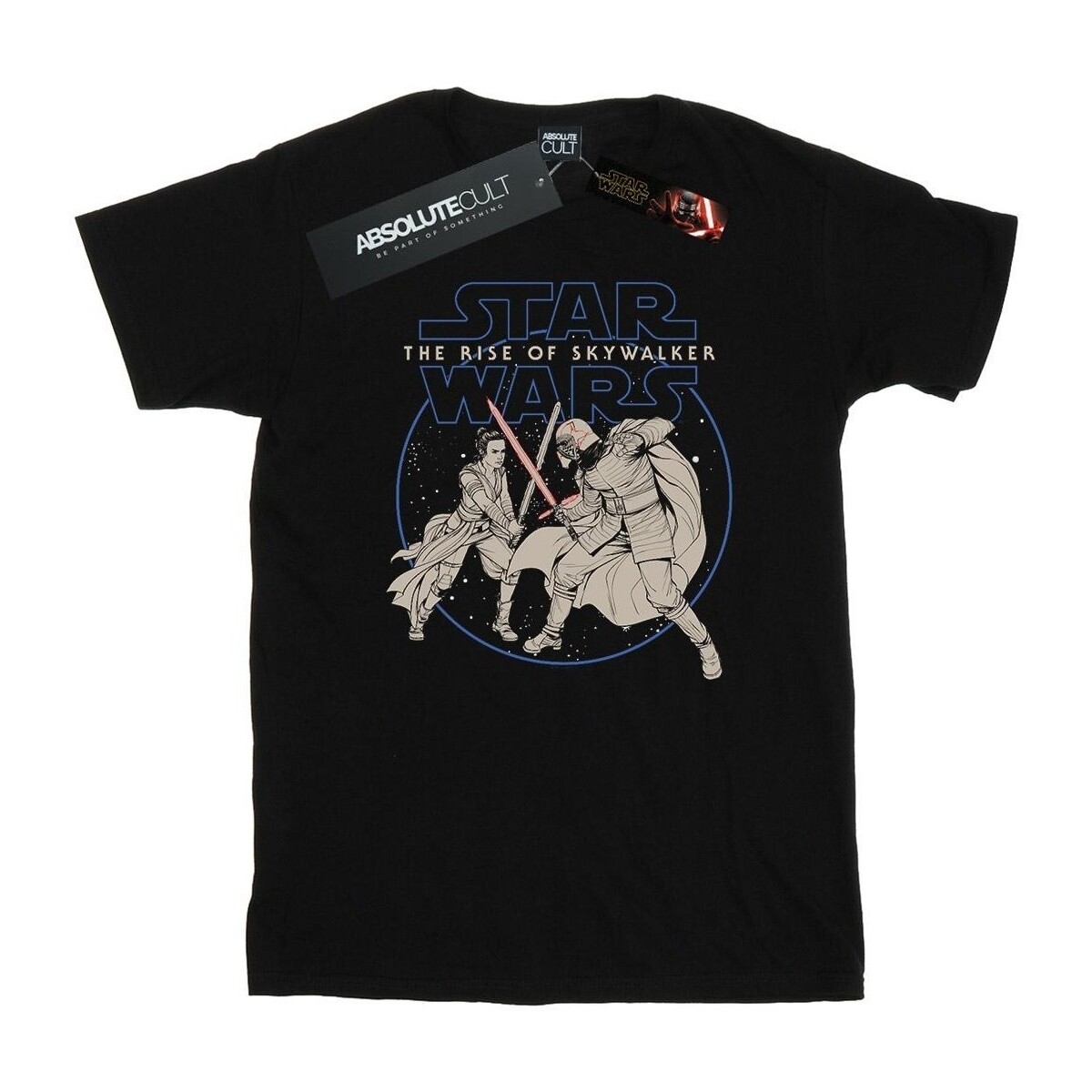 textil Niño Camisetas manga corta Star Wars: The Rise Of Skywalker Rey And Kylo Combat Negro