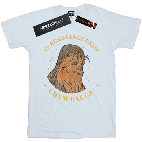 textil Niño Camisetas manga corta Star Wars: The Rise Of Skywalker Chewbacca First Resistance Crew Blanco