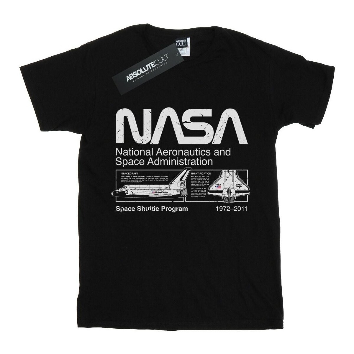 textil Niño Camisetas manga corta Nasa Classic Space Shuttle Negro