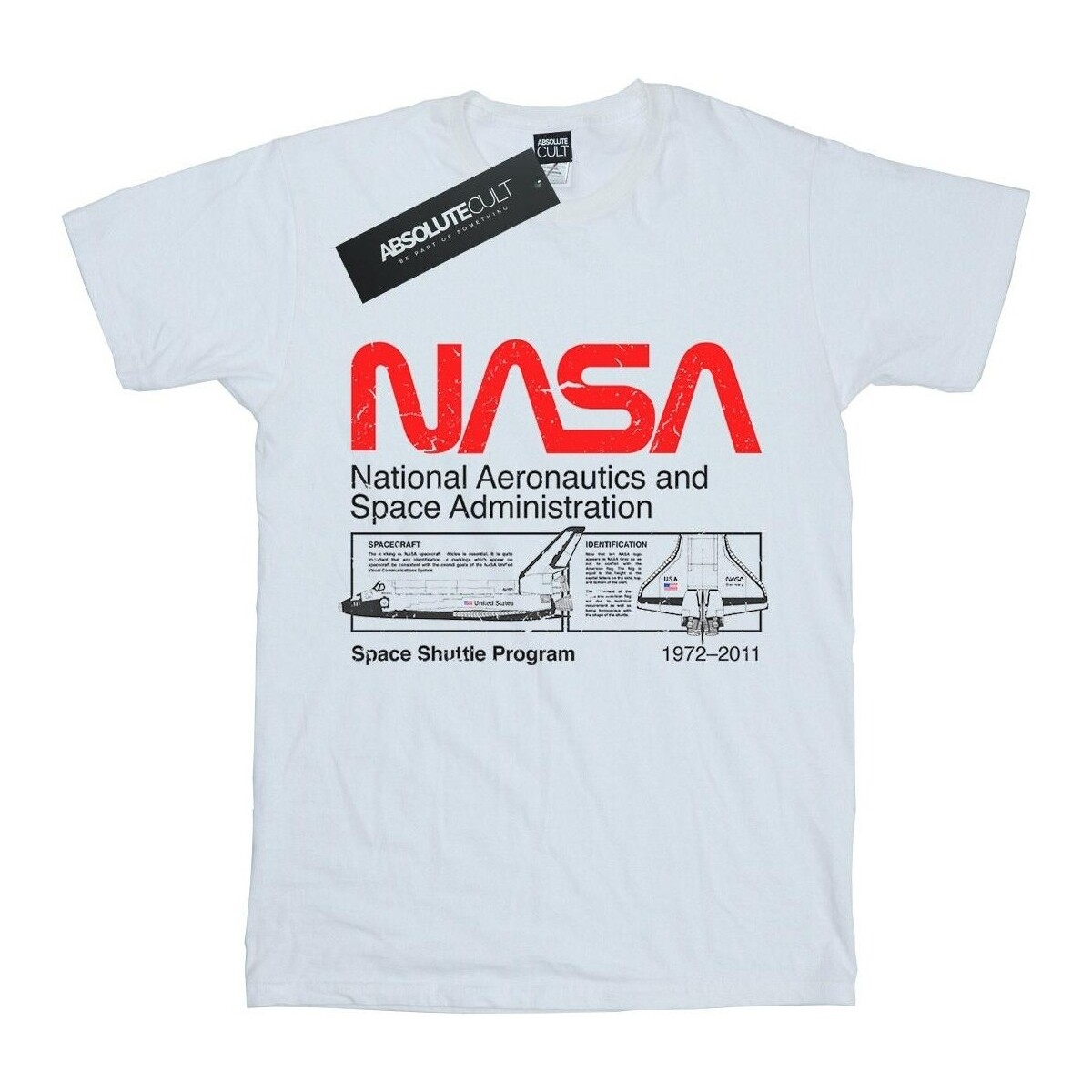 textil Niño Camisetas manga corta Nasa Classic Space Shuttle Blanco