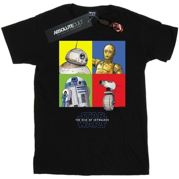 textil Hombre Camisetas manga larga Star Wars: The Rise Of Skywalker Droid Squares Negro