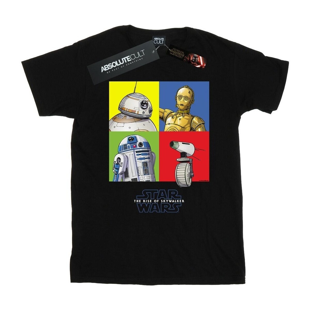 textil Hombre Camisetas manga larga Star Wars: The Rise Of Skywalker Droid Squares Negro